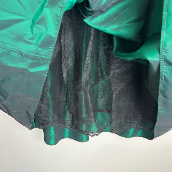 Vintage Gunne Sax Jessica McClintock 1980s Green Velvet Drop Waist Size 12 - Picture 6 of 7